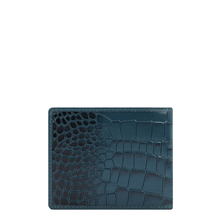 Croco Leather Mens Wallet - Ocean