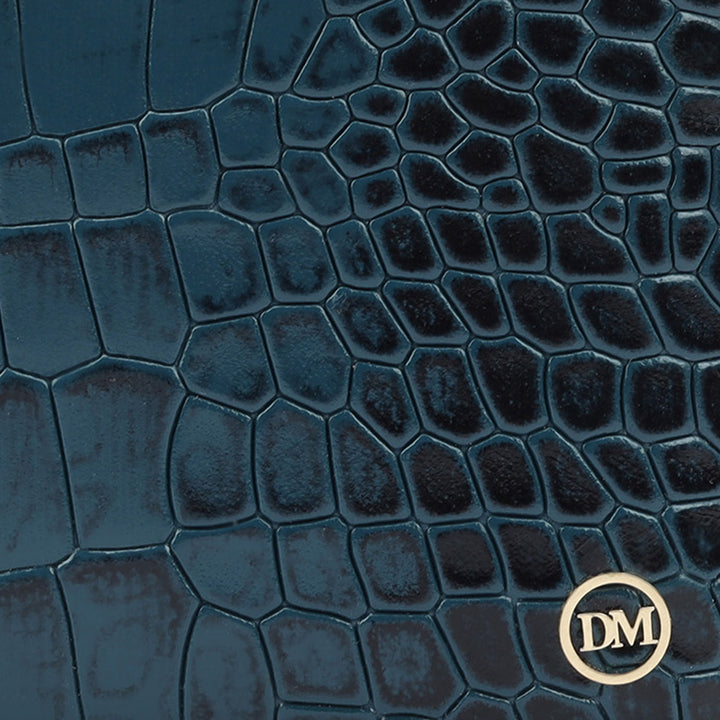 Croco Leather Mens Wallet - Ocean