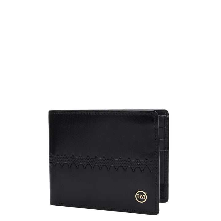 Black Bifold Leather Mens Wallet
