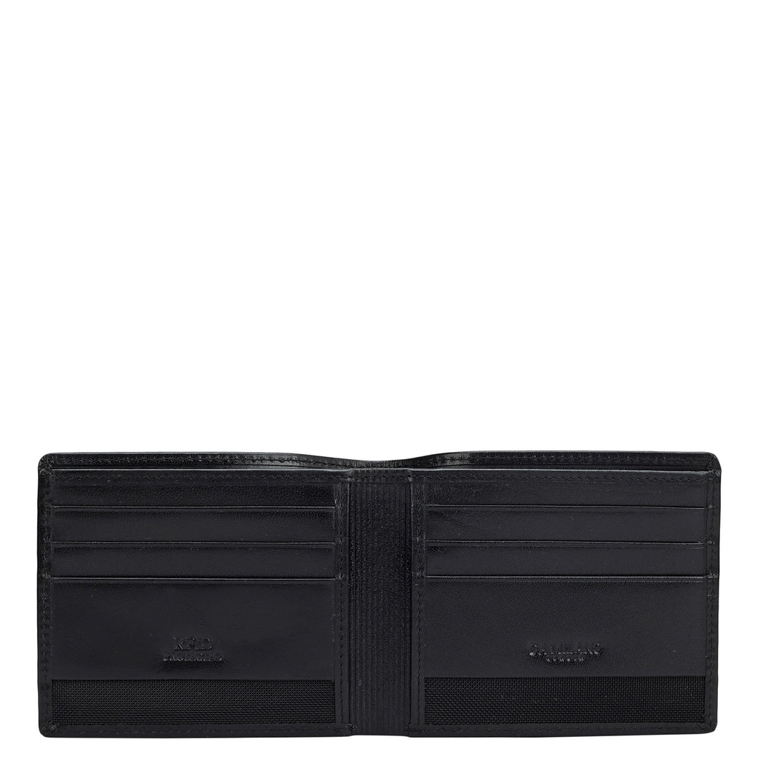Black Bifold Leather Mens Wallet