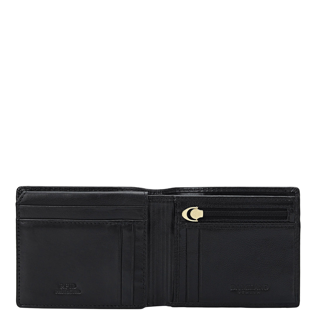Black Bifold Leather Mens Wallet