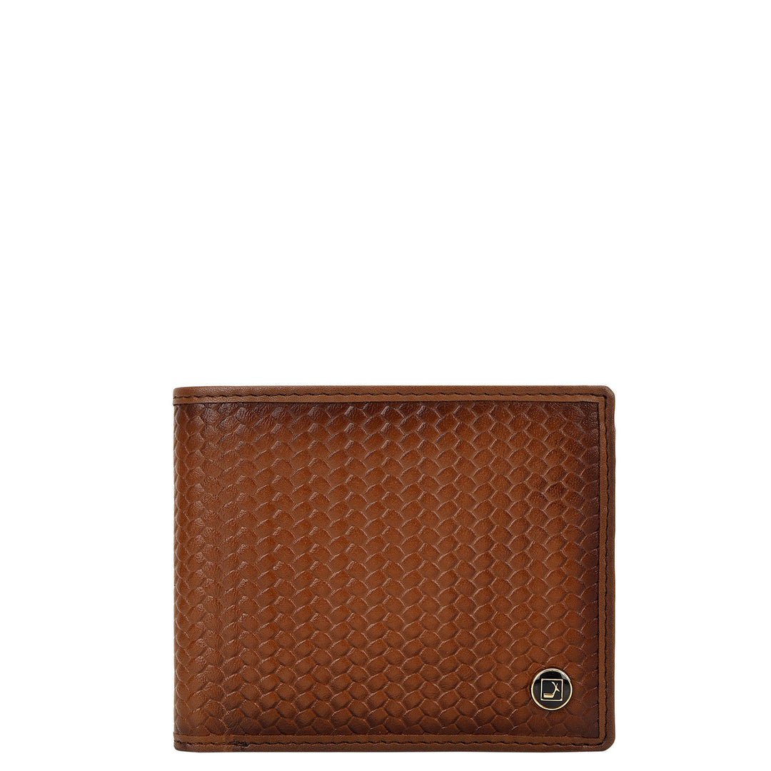 Mat-Weave Bifold Men's Wallet - Cognac