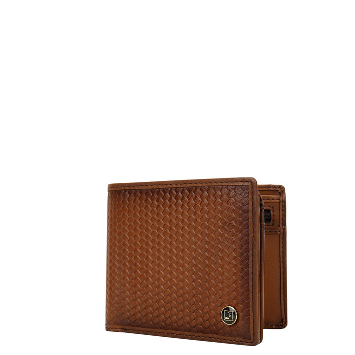 Mat-Weave Bifold Men's Wallet - Cognac