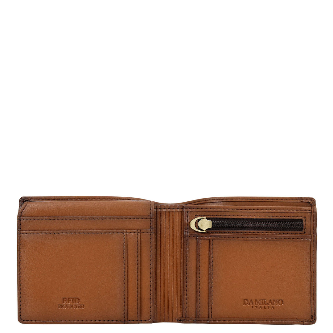 Mat-Weave Bifold Men's Wallet - Cognac
