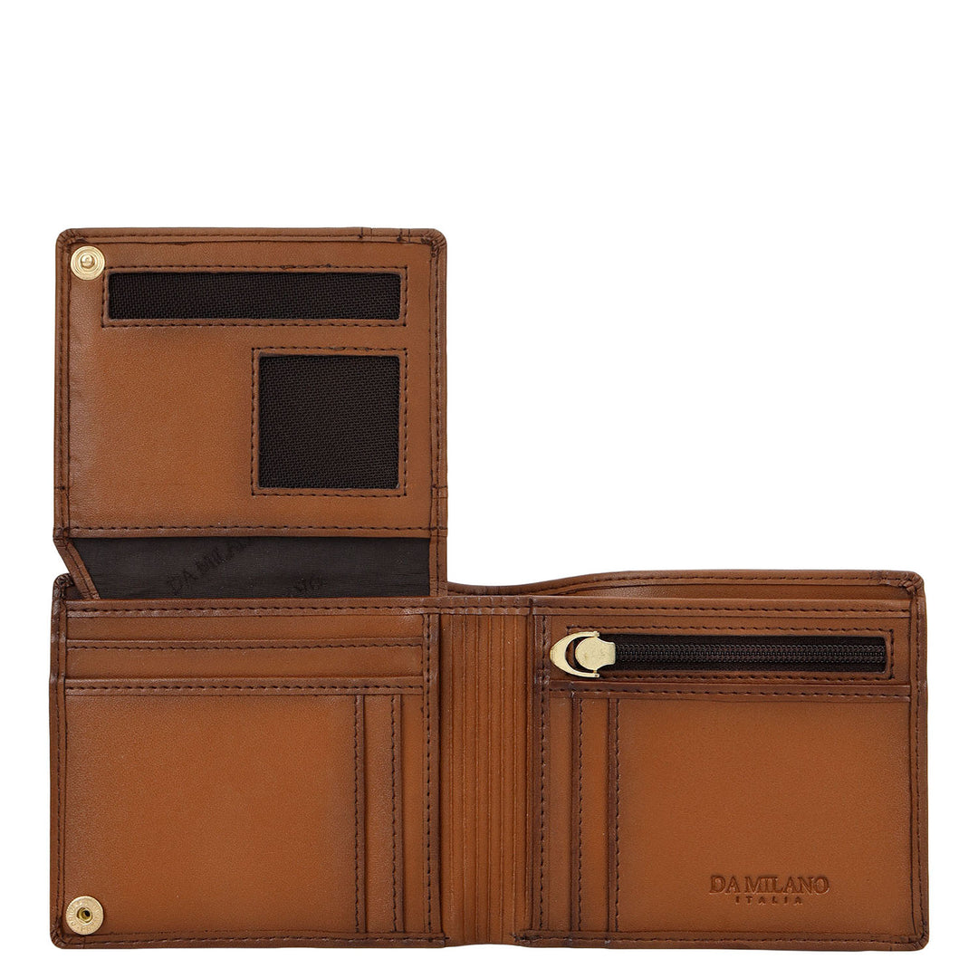 Mat-Weave Bifold Men's Wallet - Cognac