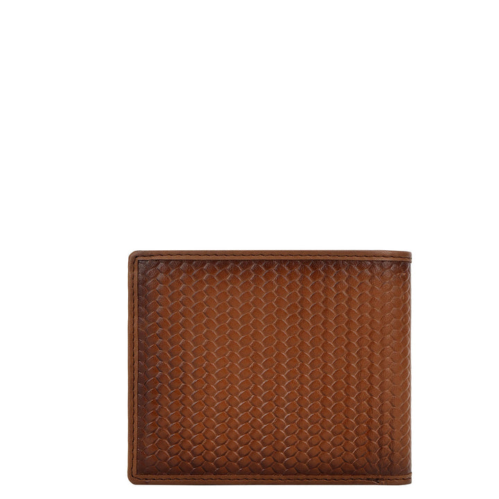 Mat-Weave Bifold Men's Wallet - Cognac