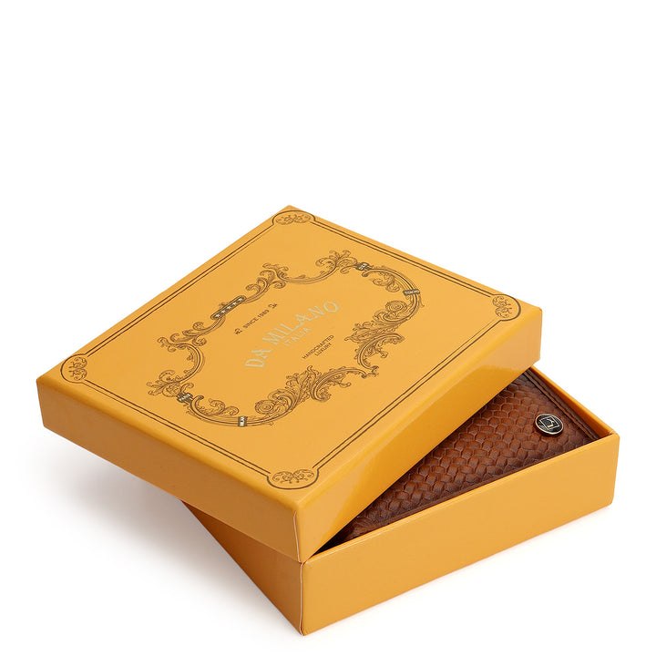 Mat-Weave Bifold Men's Wallet - Cognac