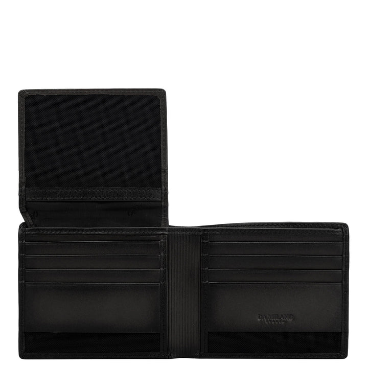 Black Bifold Leather Mens Wallet