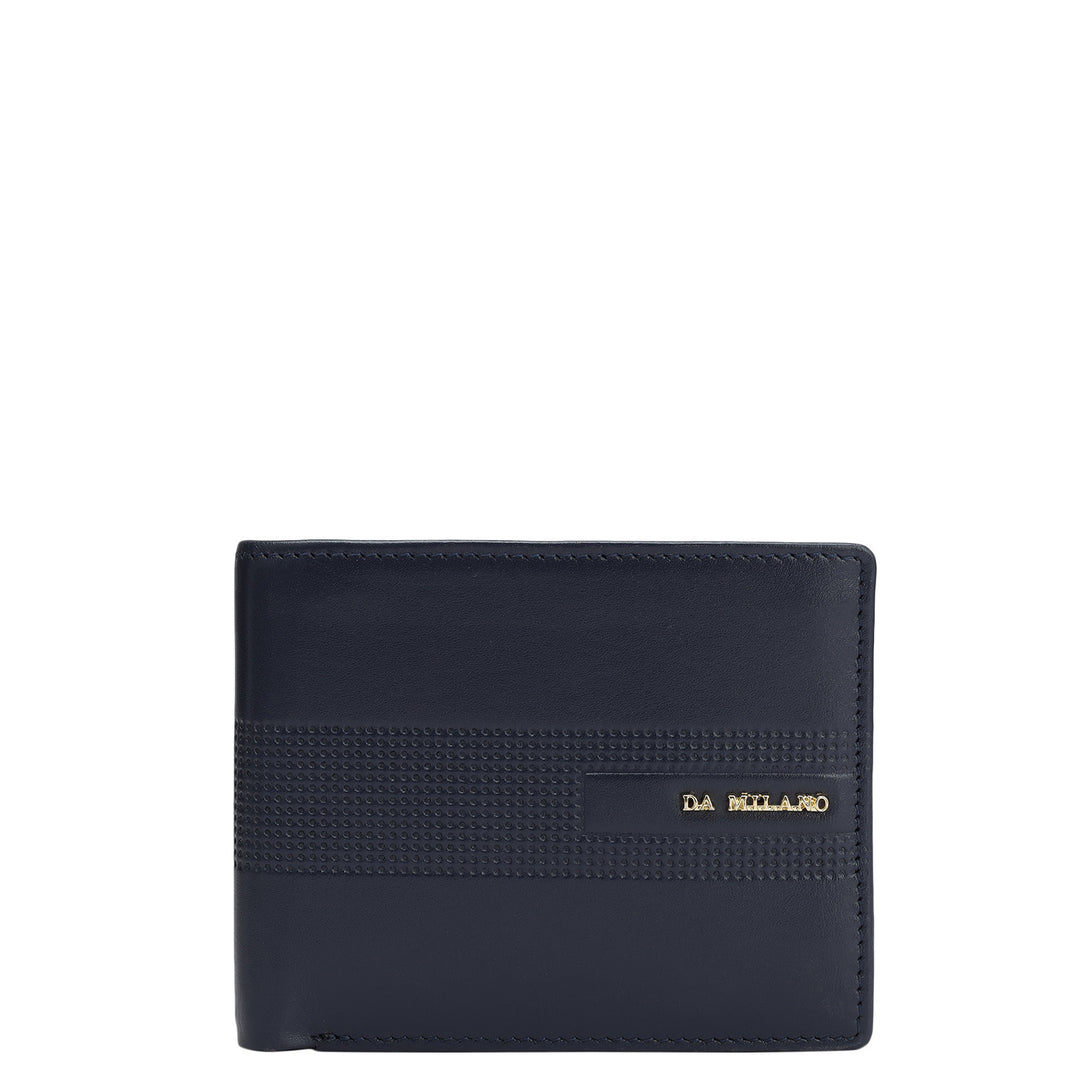 Navy Bifold Leather Mens Wallet