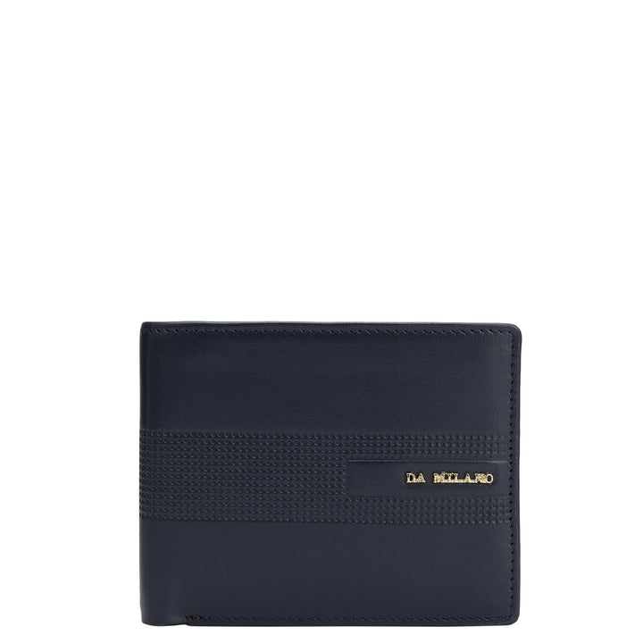 Navy Bifold Leather Mens Wallet