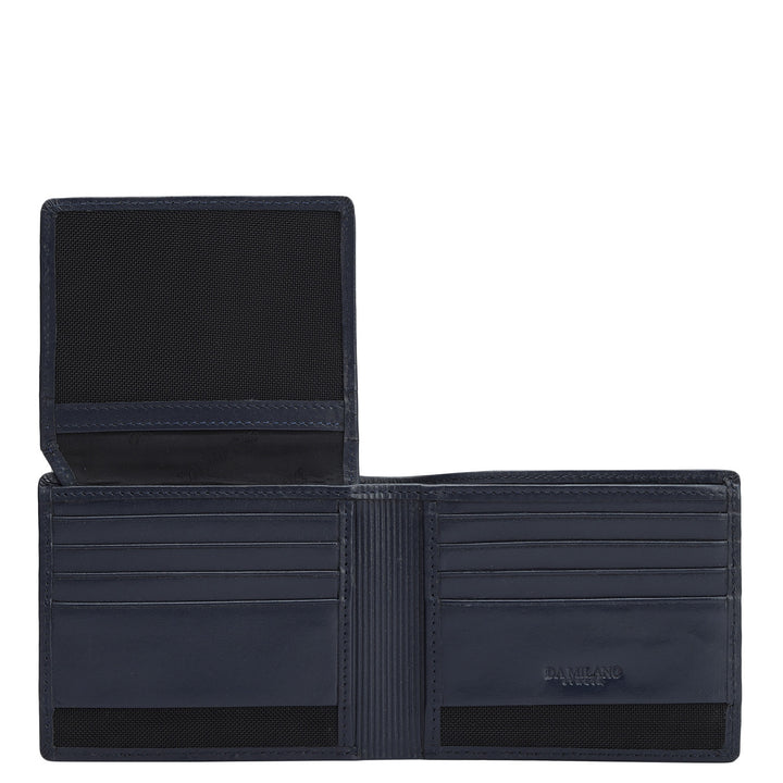 Navy Bifold Leather Mens Wallet