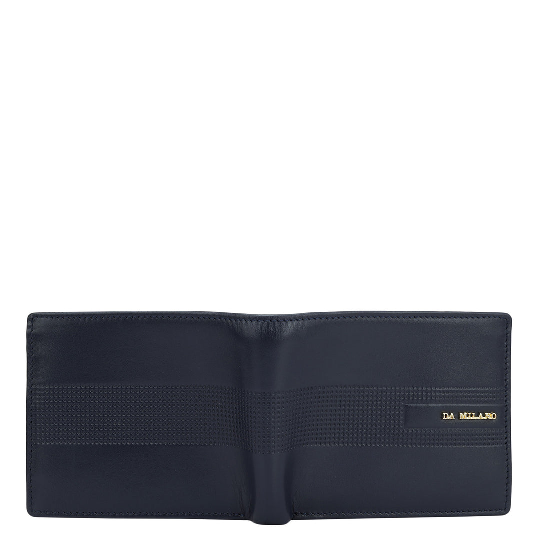 Navy Bifold Leather Mens Wallet