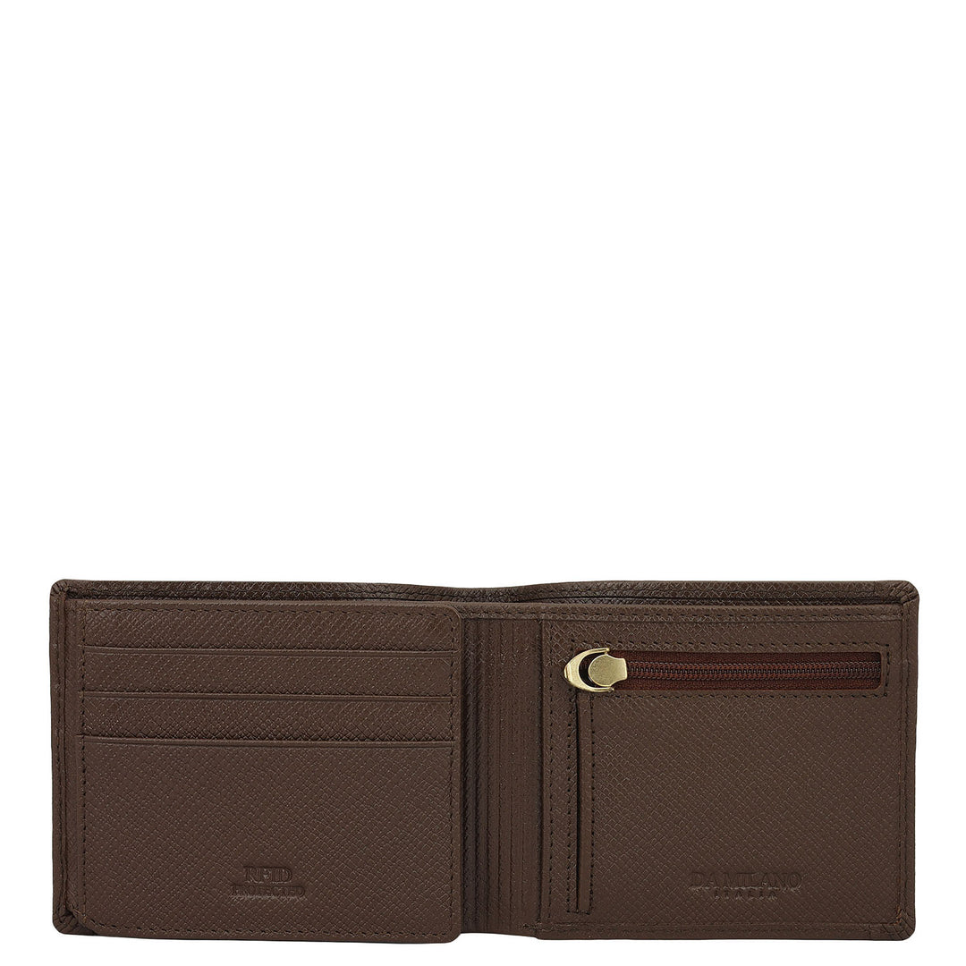 Walnut Bifold Leather Mens Wallet