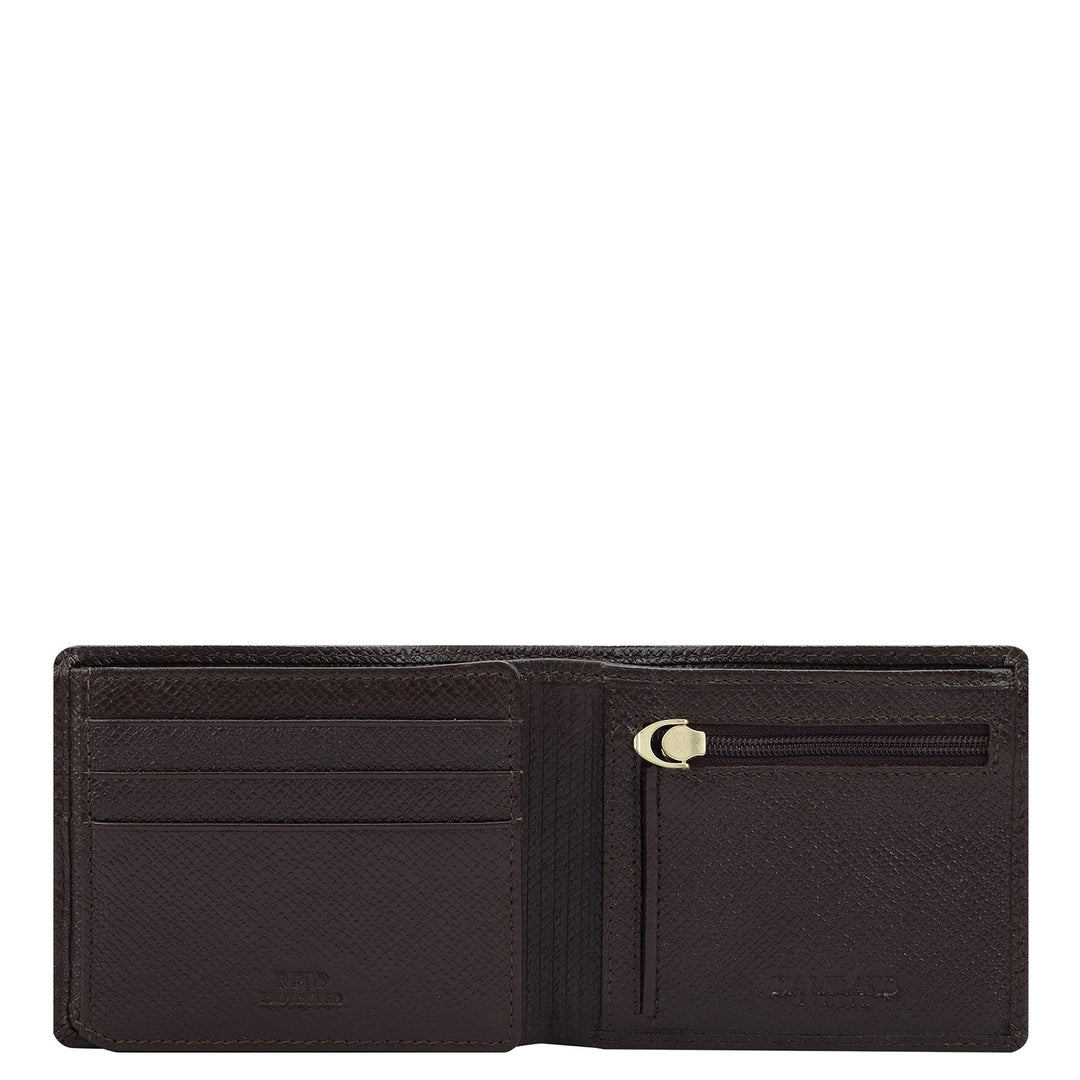 Ostrich Franzy Leather Mens Wallet - Brown