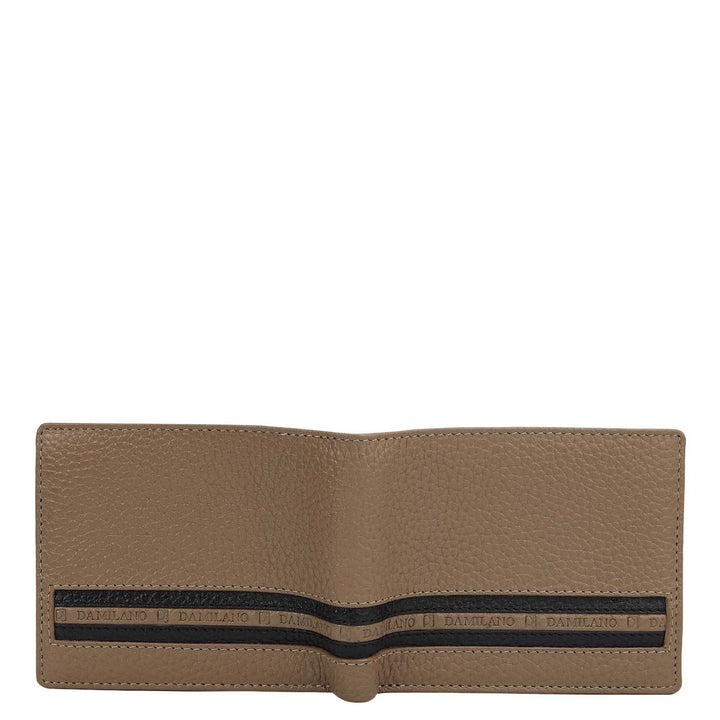 Greyish Taupe Bifold Leather Mens Wallet