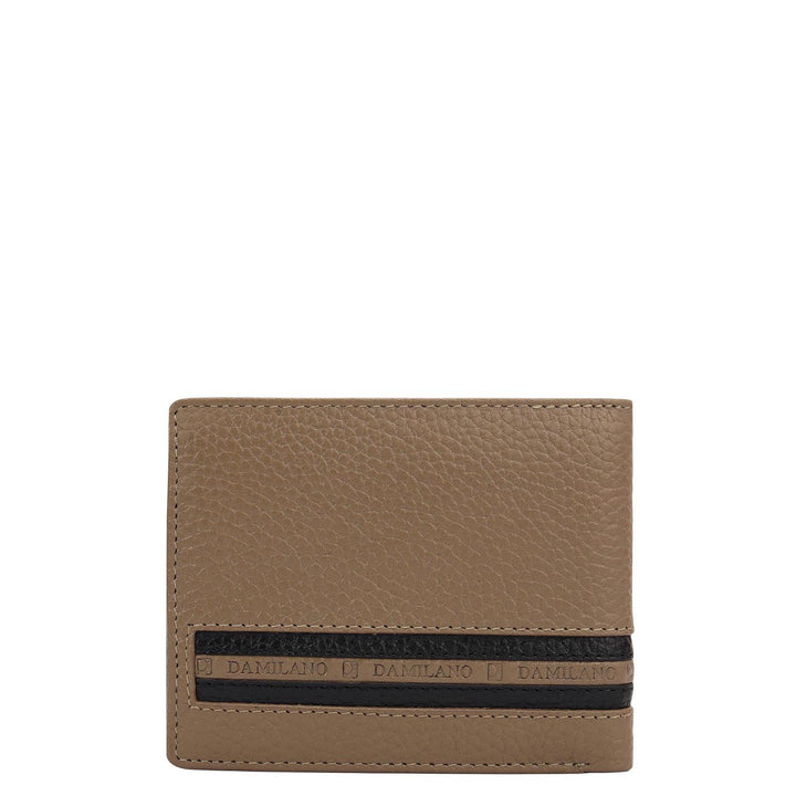 Greyish Taupe Bifold Leather Mens Wallet