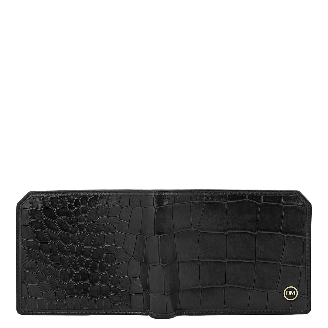 Black Bifold Leather Mens Wallet