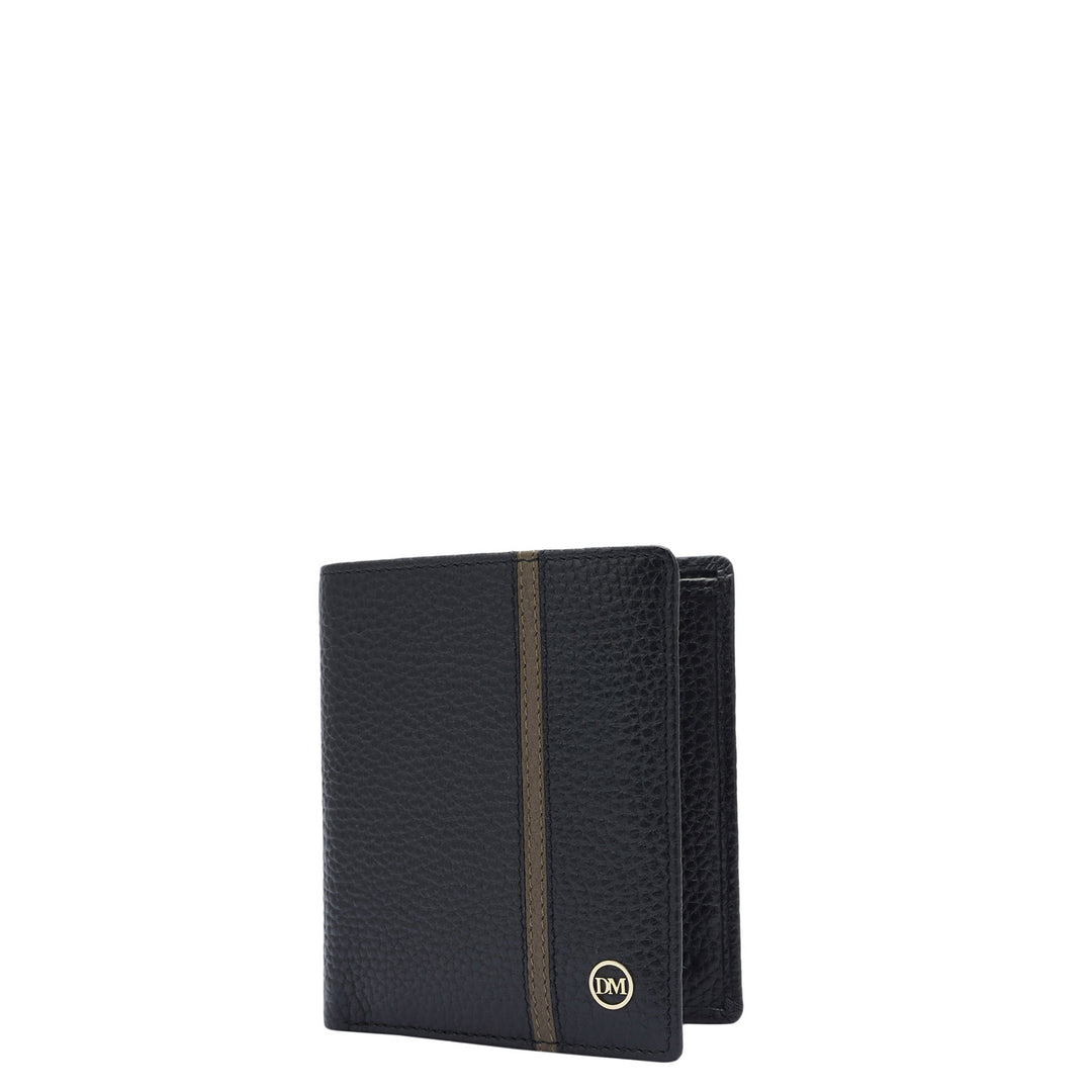 Wax Leather Mens Wallet - Black