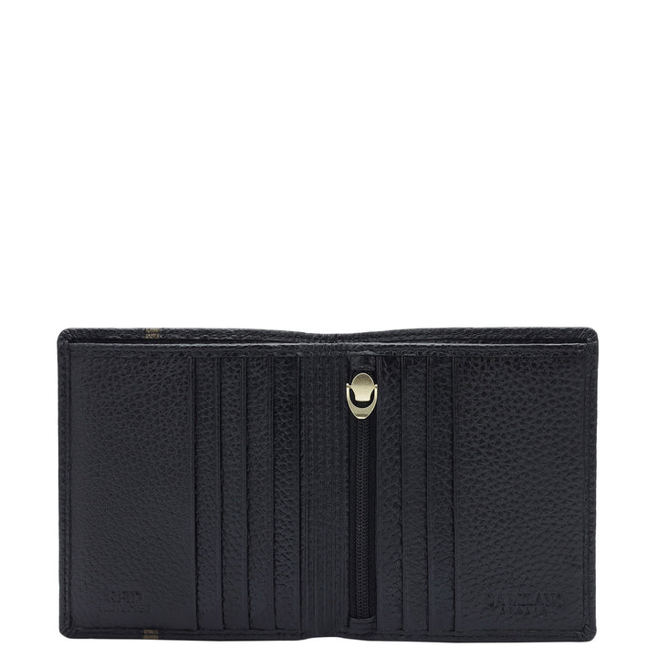 Wax Leather Mens Wallet - Black