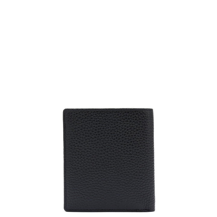 Wax Leather Mens Wallet - Black