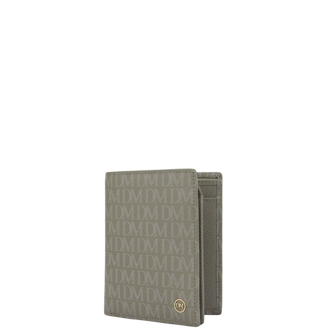 Stone Grey Bifold Leather Mens Wallet