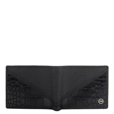 Black Bifold Leather Mens Wallet