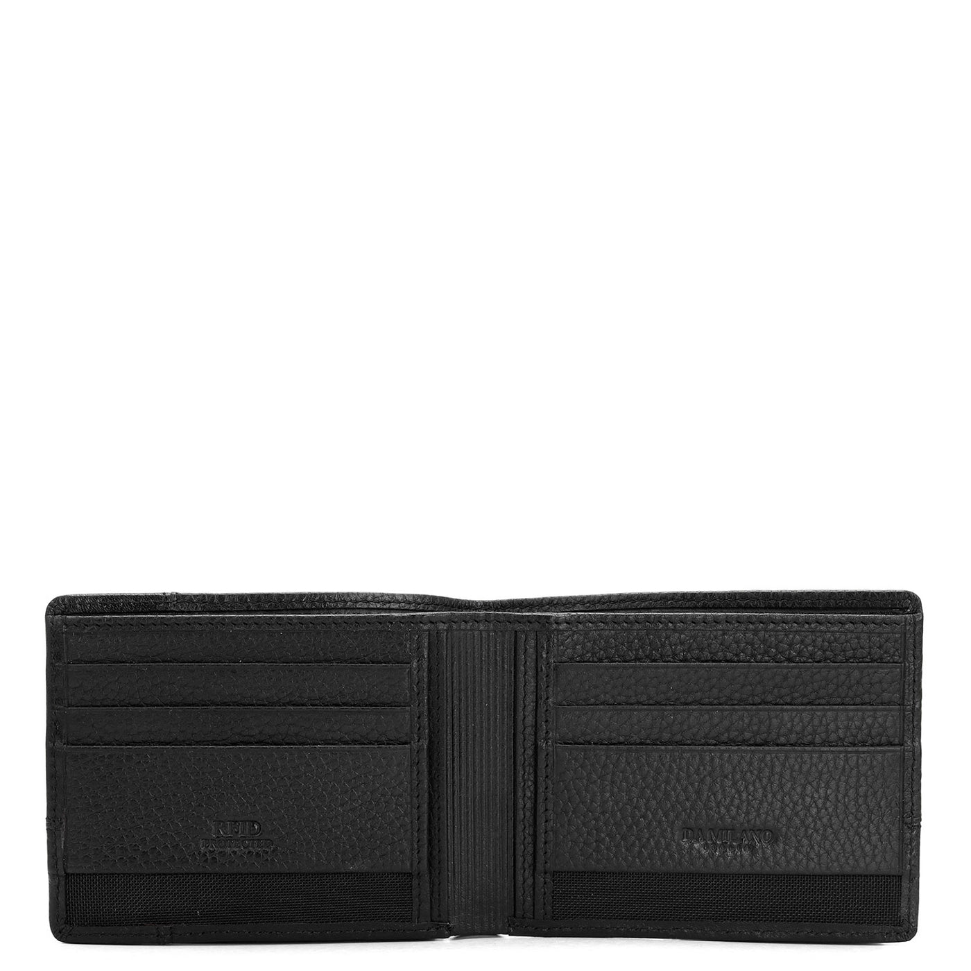 Wax Plain Leather Mens Wallet - Black