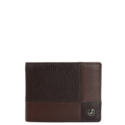 Wax Plain Leather Mens Wallet - Chocolate