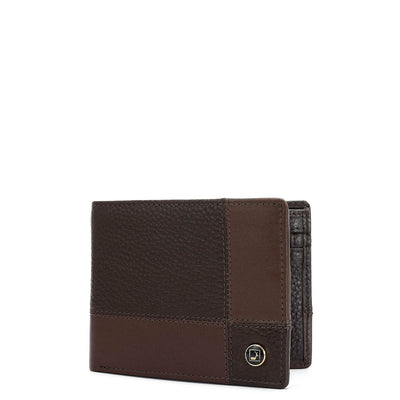 Wax Plain Leather Mens Wallet - Chocolate