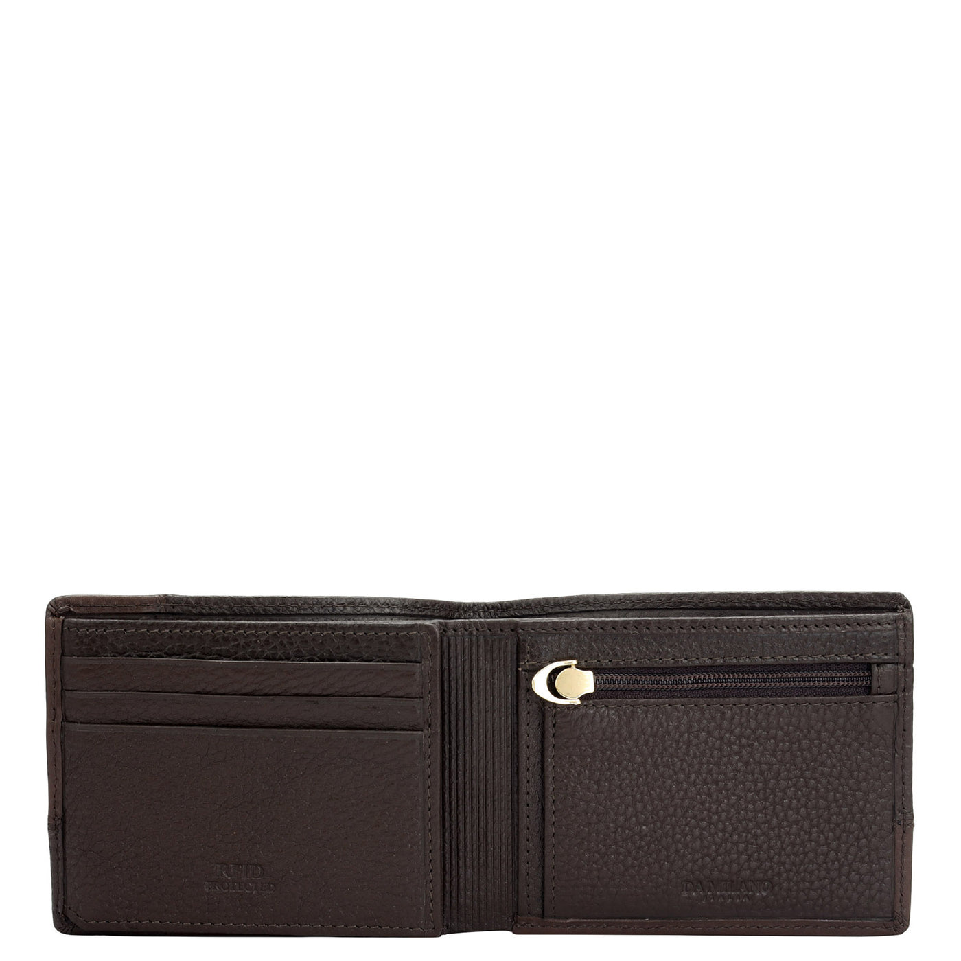 Wax Plain Leather Mens Wallet - Chocolate