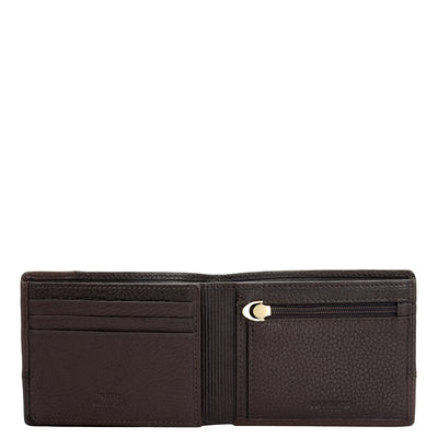 Wax Plain Leather Mens Wallet - Chocolate