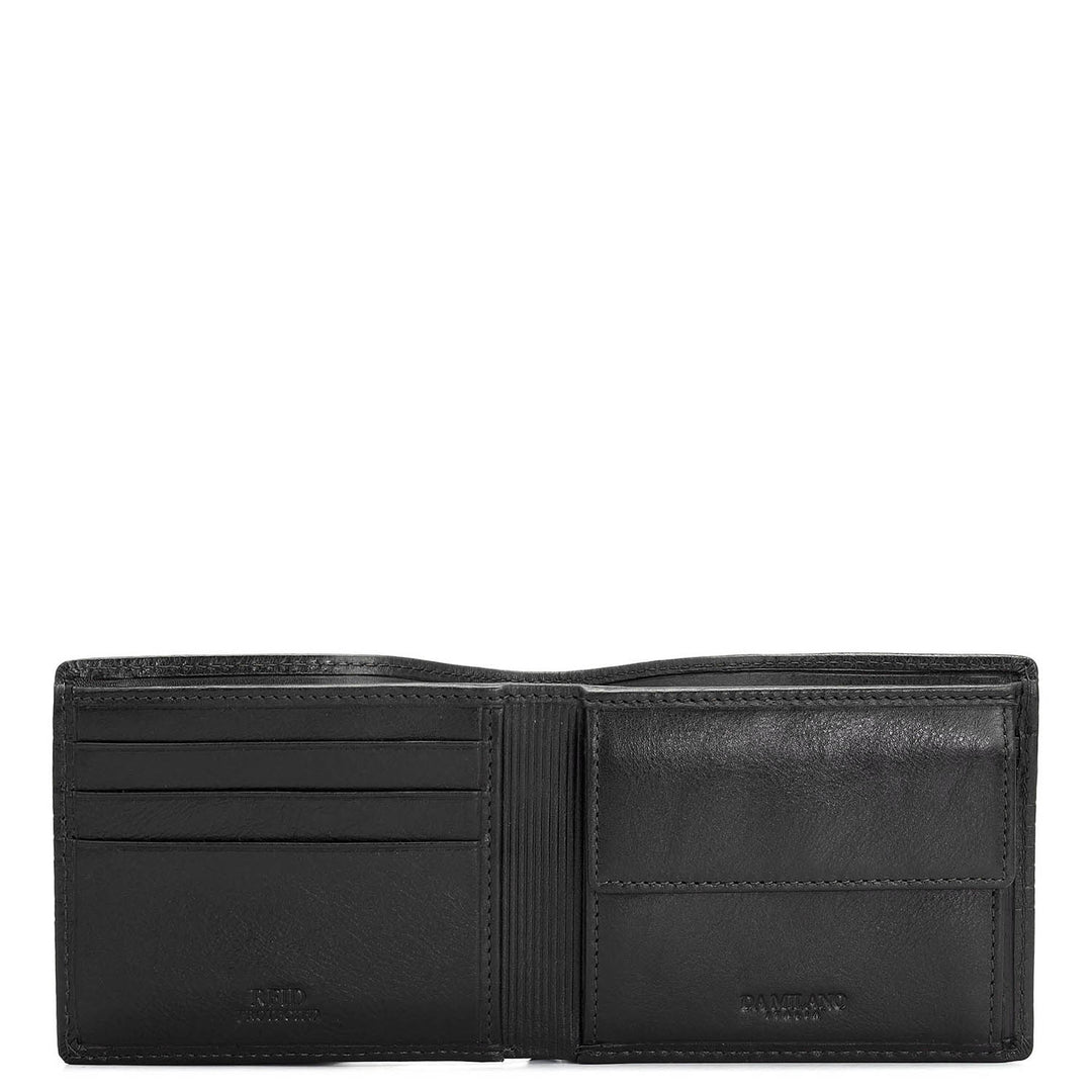 Black Bifold Leather Mens Wallet
