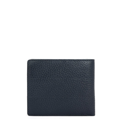Wax Stripe Leather Mens Wallet - Navy
