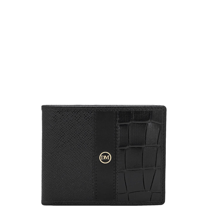 Franzy Croco Leather Mens Wallet - Black