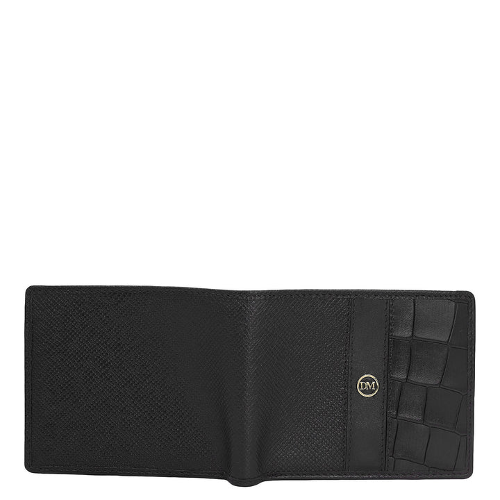 Franzy Croco Leather Mens Wallet - Black
