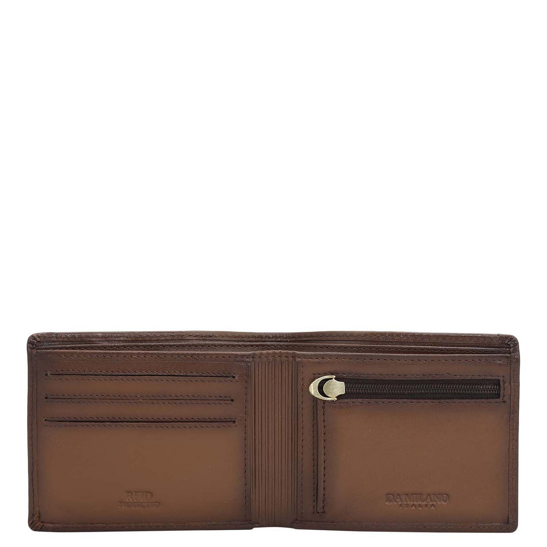 Cognac Bifold Leather Mens Wallet
