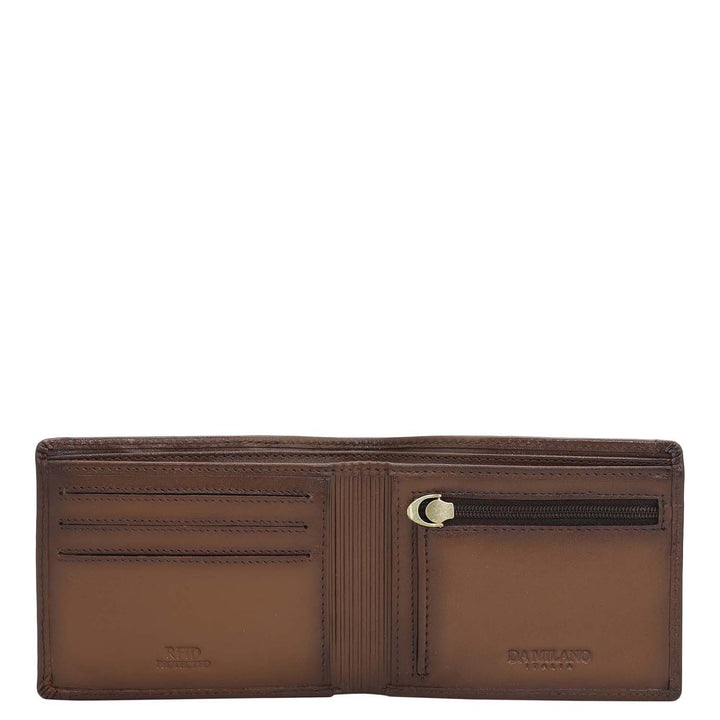 Cognac Bifold Leather Mens Wallet