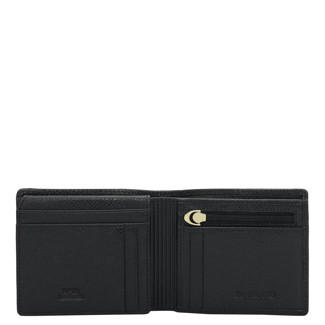 Black Bifold Leather Mens Wallet