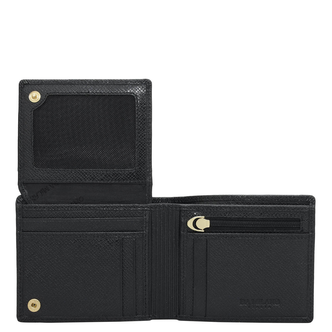 Black Bifold Leather Mens Wallet