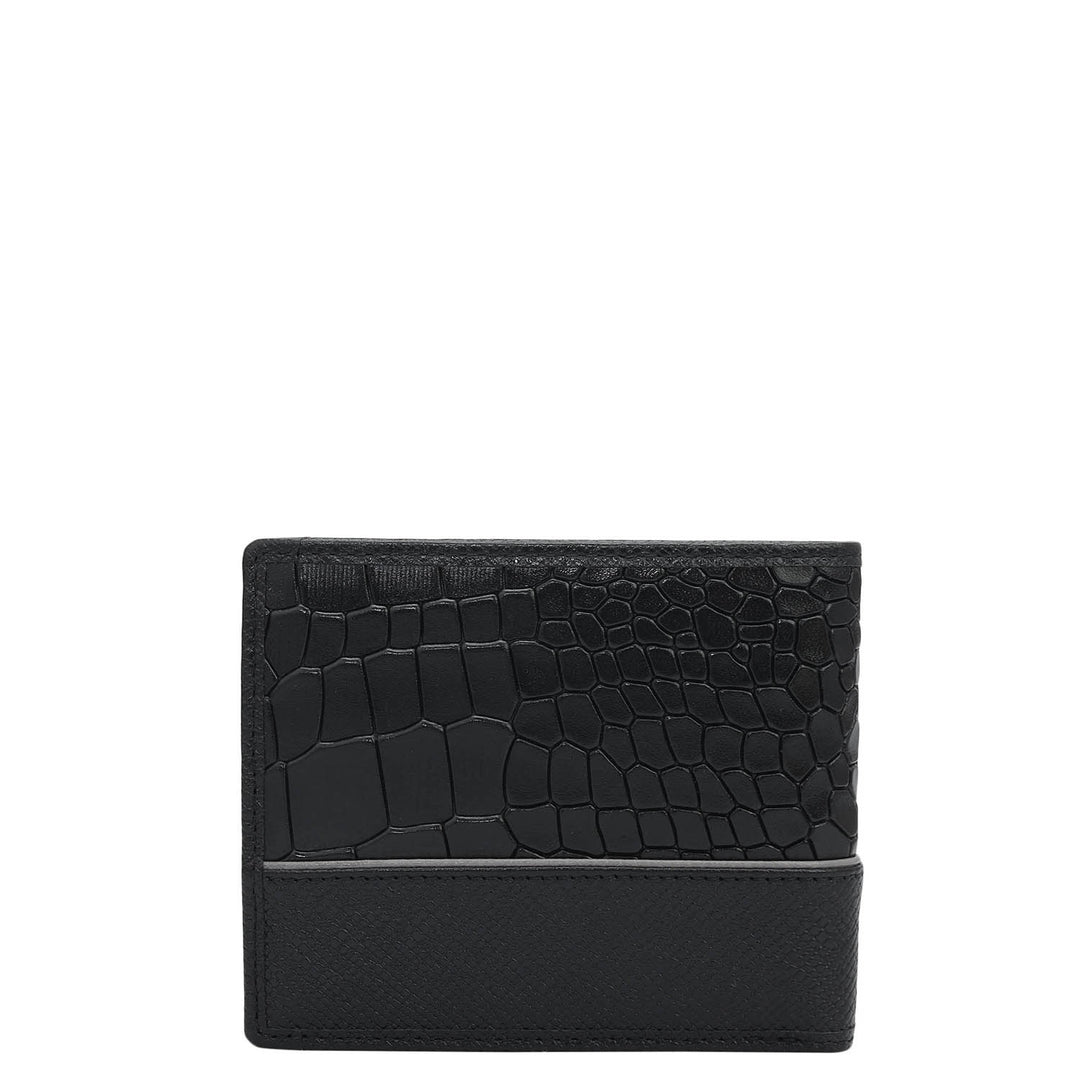 Black Bifold Leather Mens Wallet