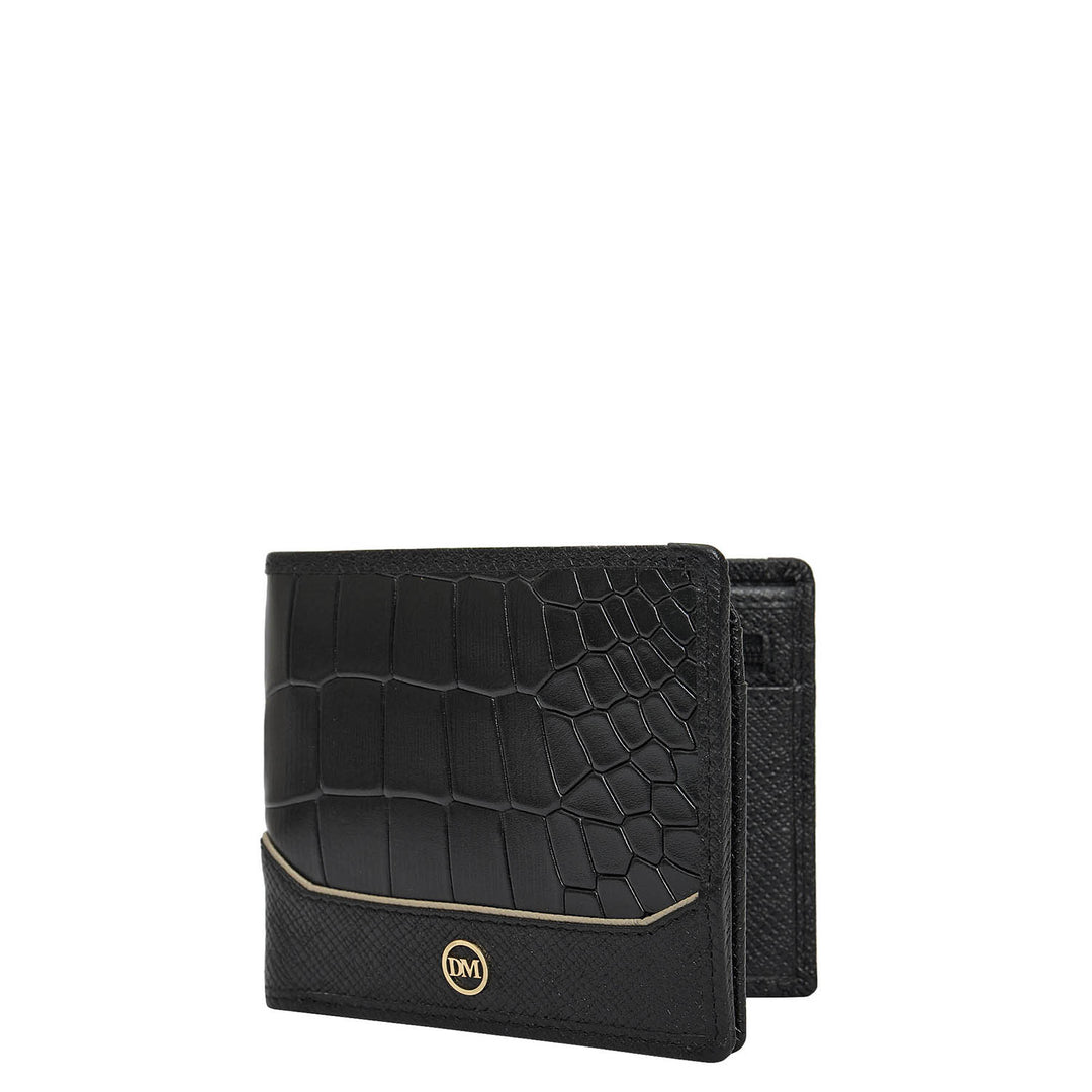 Black Bifold Leather Mens Wallet