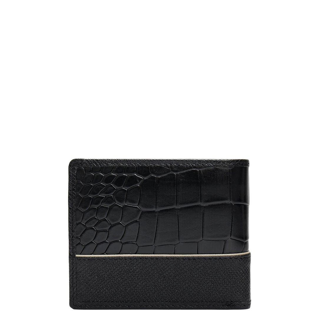 Black Bifold Leather Mens Wallet