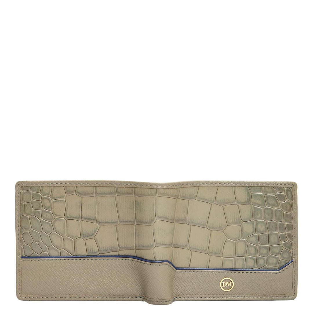 Stone Grey Bifold Leather Mens Wallet