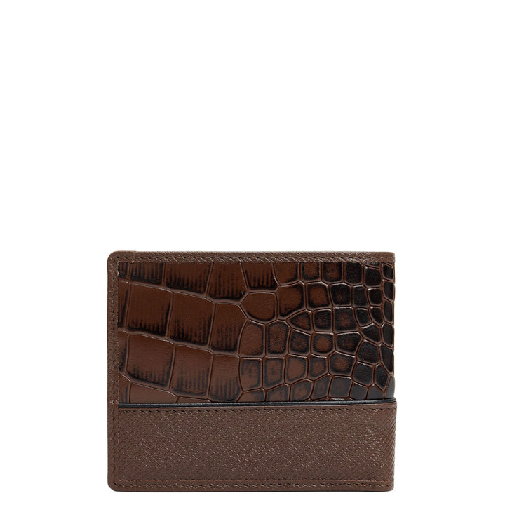 Walnut Bifold Leather Mens Wallet