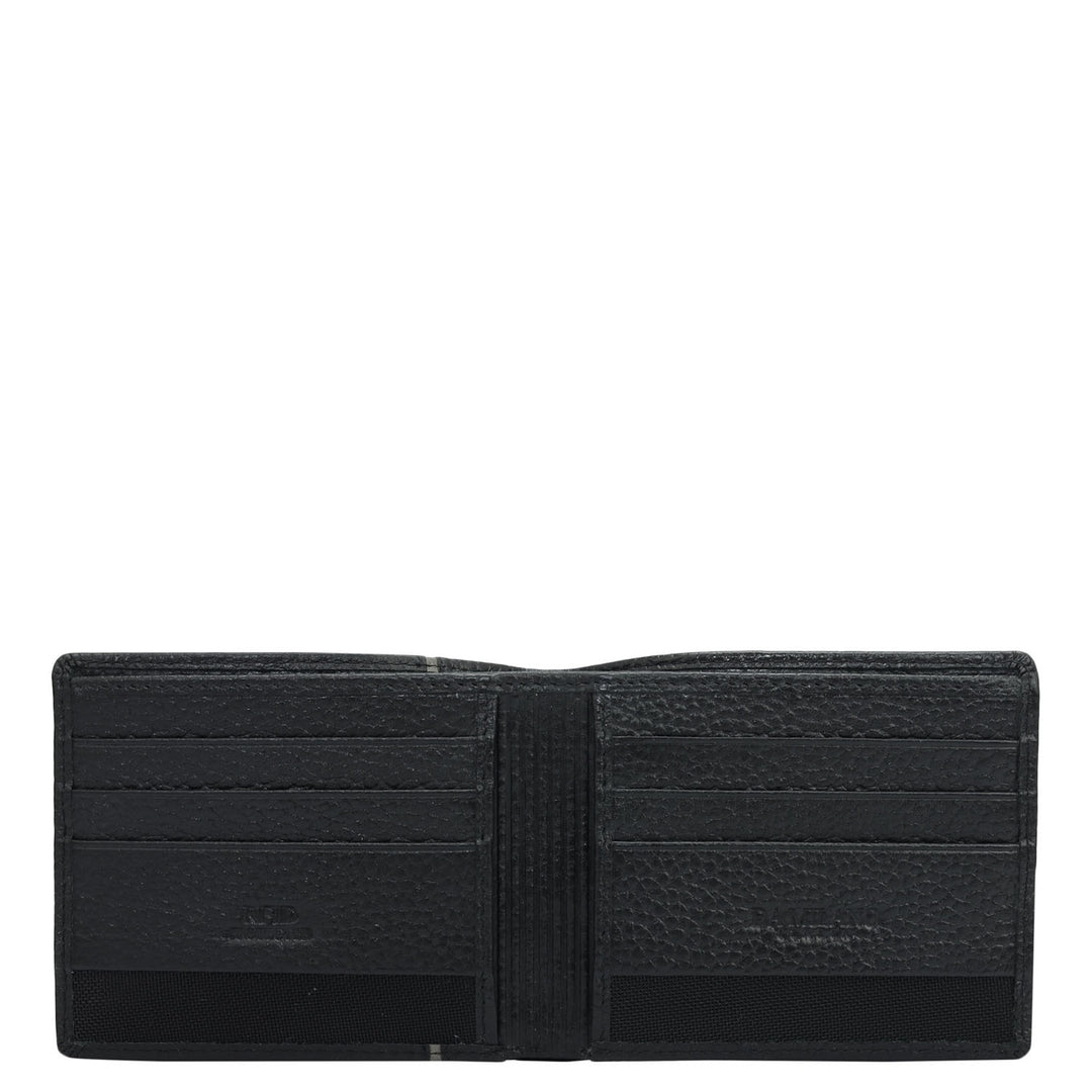 Black Bifold Leather Mens Wallet