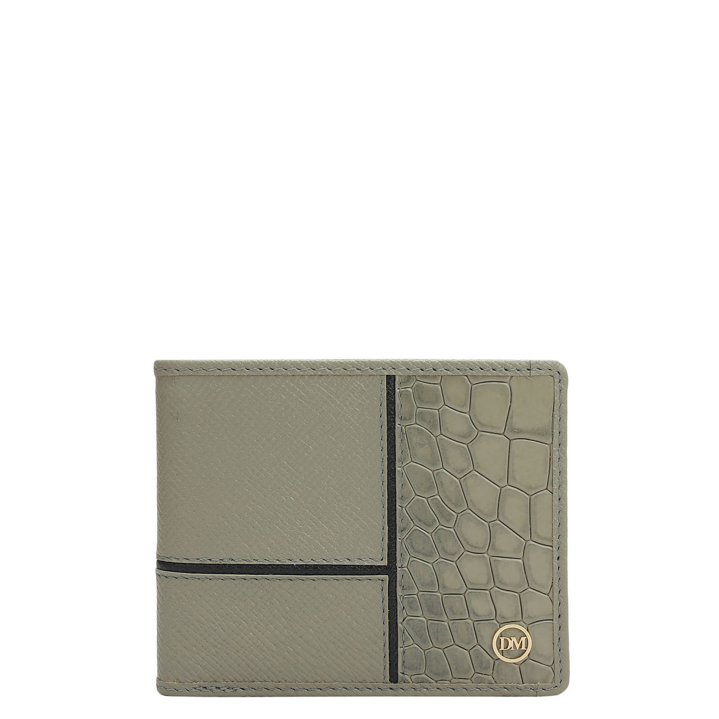 Stone Grey Bifold Leather Mens Wallet