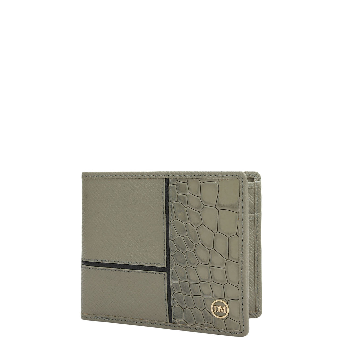 Stone Grey Bifold Leather Mens Wallet