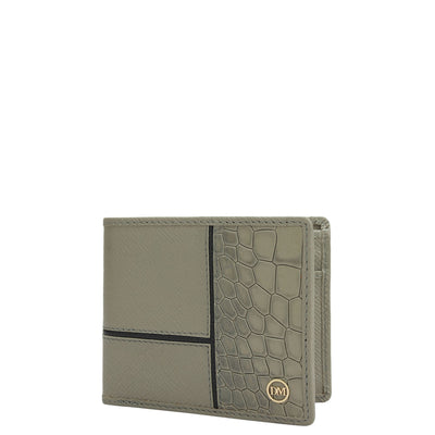 Stone Grey Bifold Leather Mens Wallet