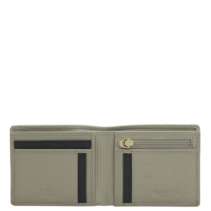 Stone Grey Bifold Leather Mens Wallet