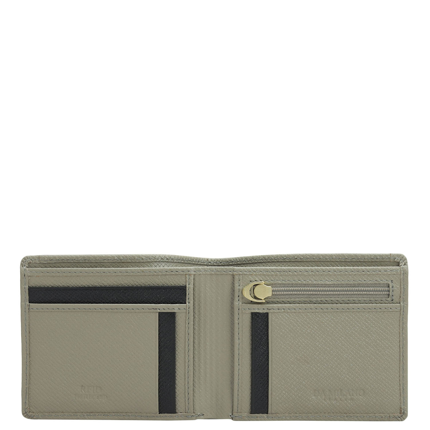 Stone Grey Bifold Leather Mens Wallet